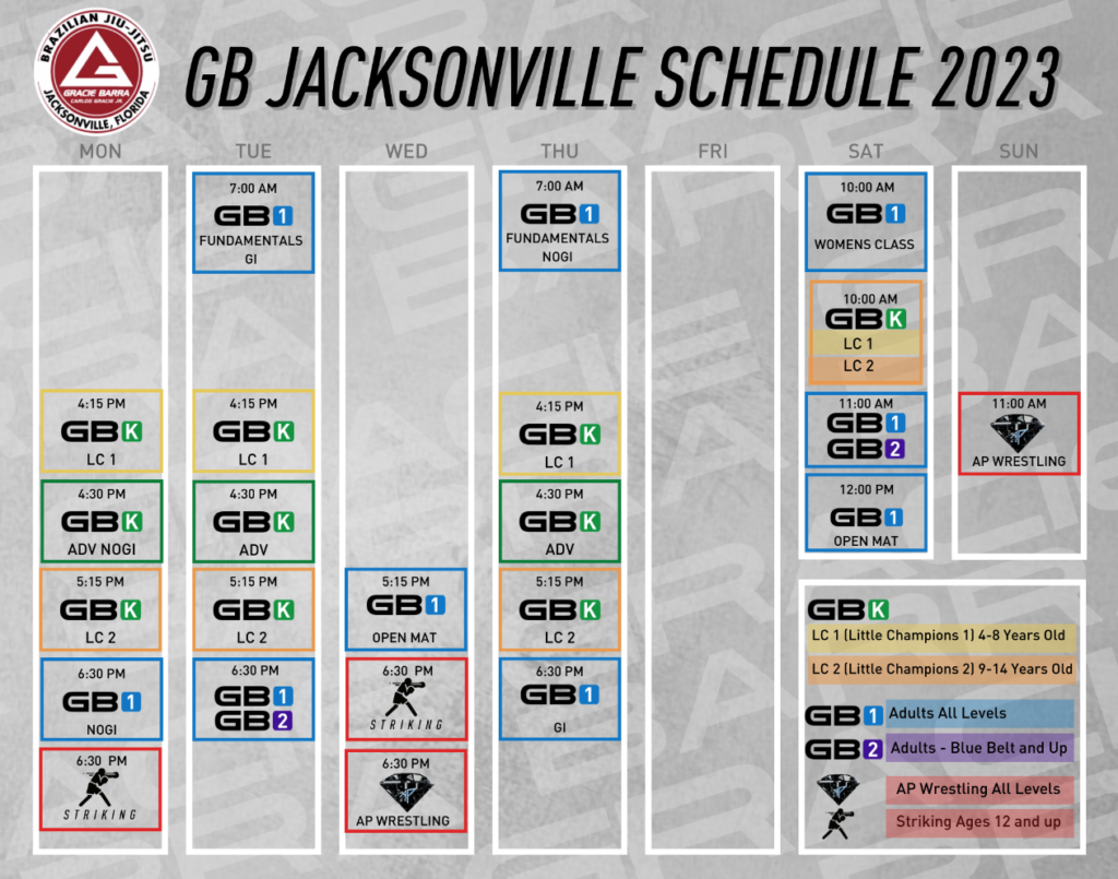 Schedule Gracie Barra Jacksonville